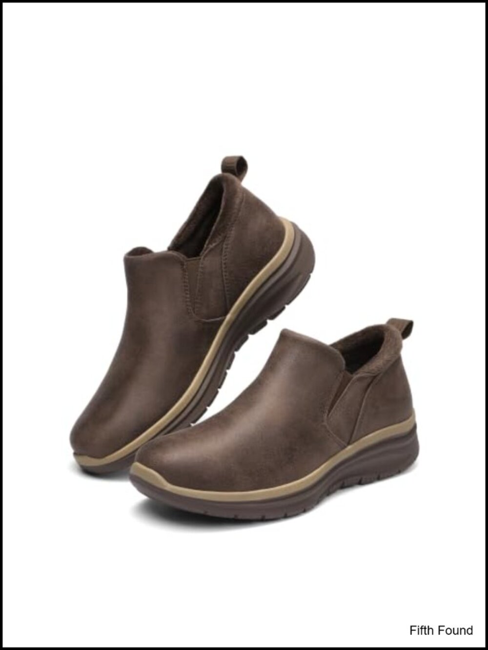 Women's Comfort Walking Slip On Ankle Boots Plush Lined